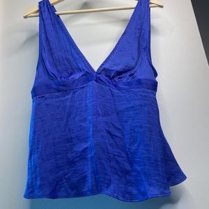 FREE PEOPLE Saffire-blue SILK blouse